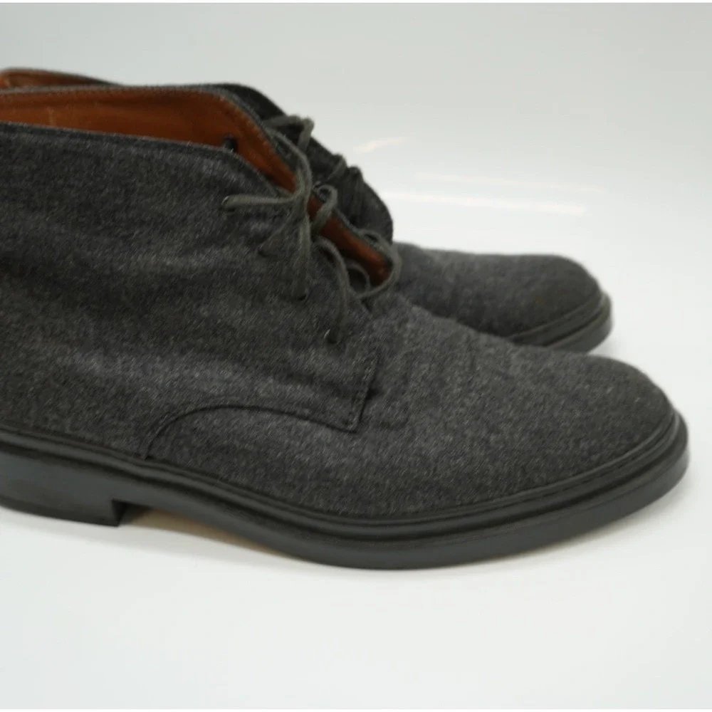 Tods Mens Charcoal Grey Wool Chukka Boots Leather Lined Made in Italy Size 39.5